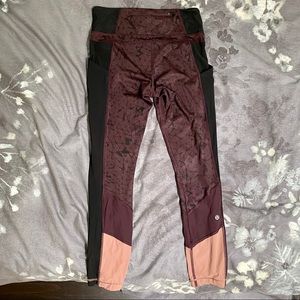 Lululemon Trail Bound 7/8 tights size 6 cherry